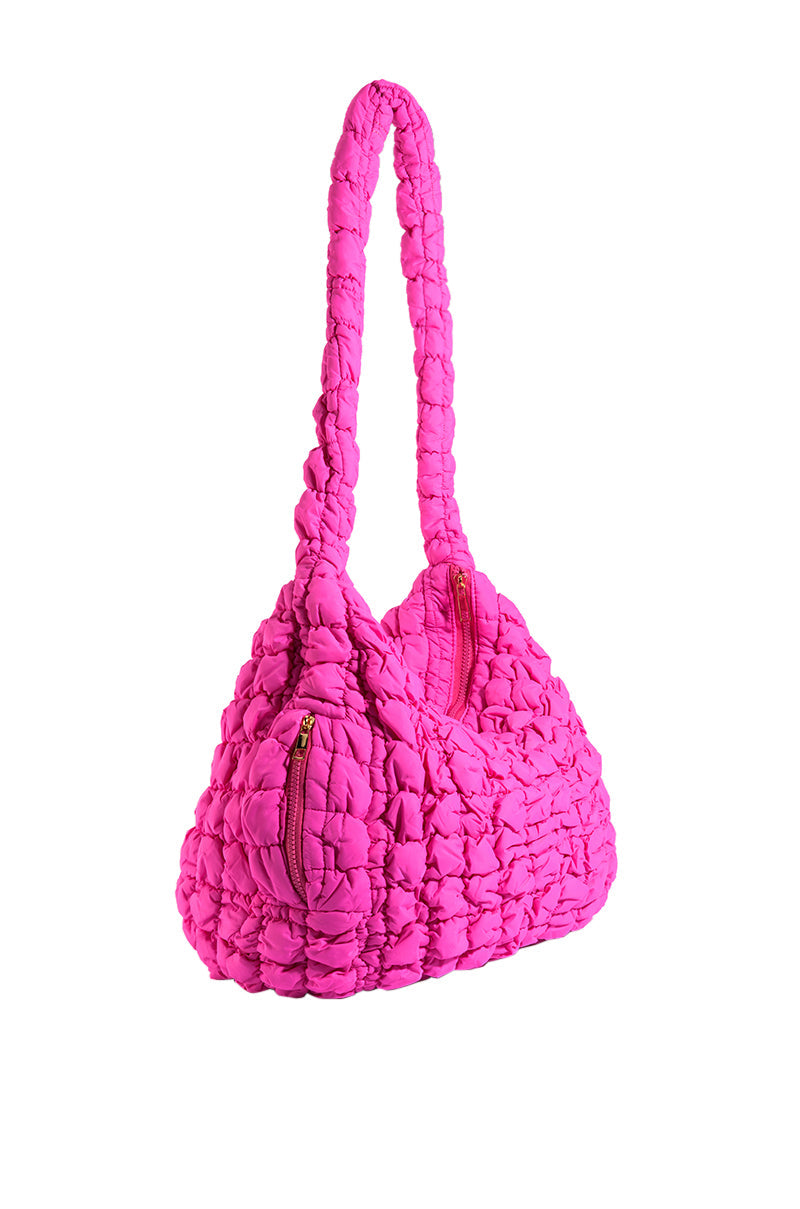 DUFFY RUCHED SHOULDER BAG IN PINK
