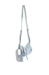 ELEGANT EMBELLISHED BAG IN DENIM