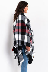 BEYLLA LONG PLAID WRAP PONCHO