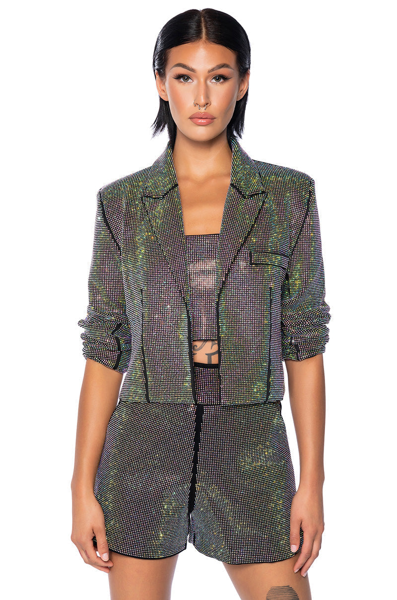 POP STAR HOT FIX RECTANGLE CROP TOP