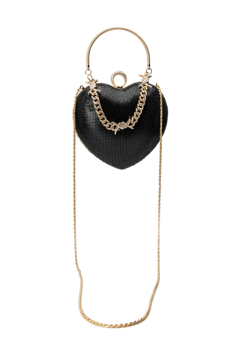 BLACK PROTECTED HEART PURSE