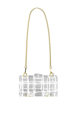 CLEAR CASE PURSE WITH RHINESTONE ROPE