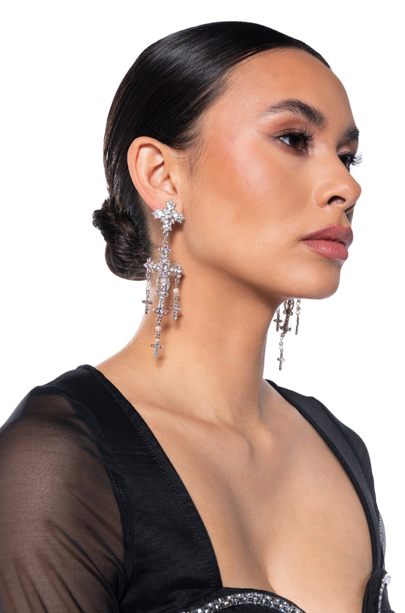 CROSS ME DANGLE EARRING